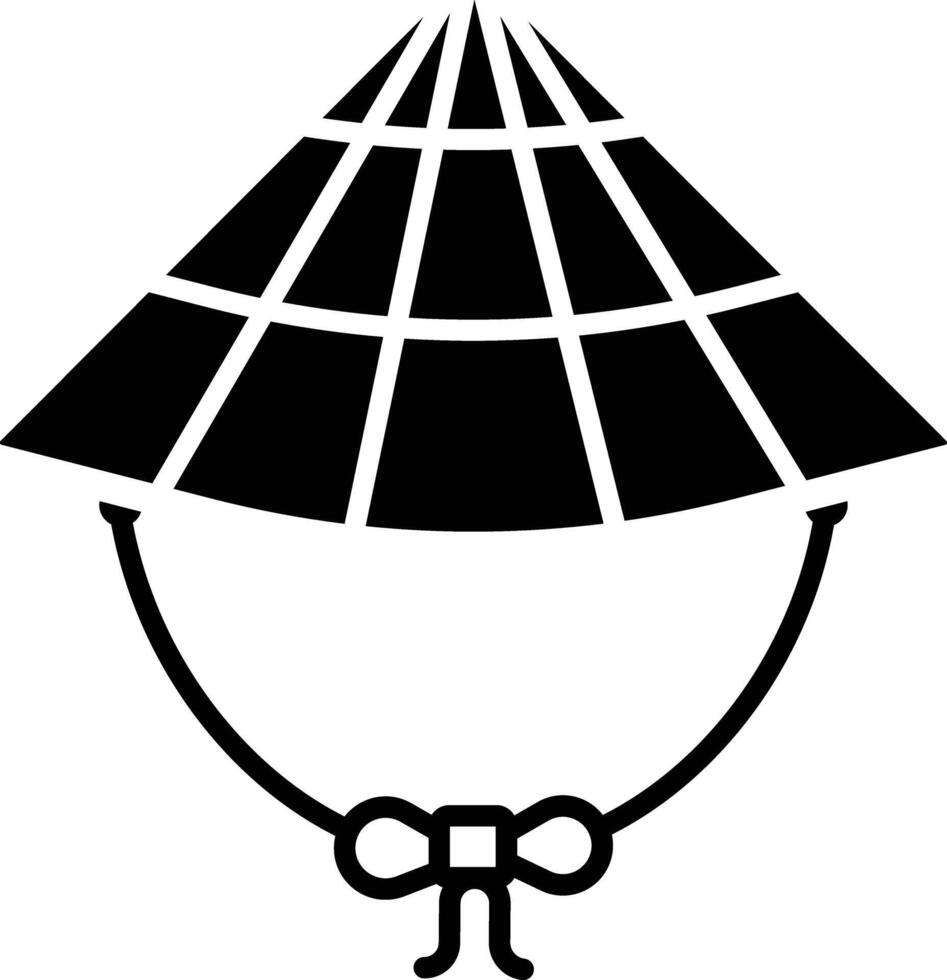 Asian Hat solid glyph illustration vector