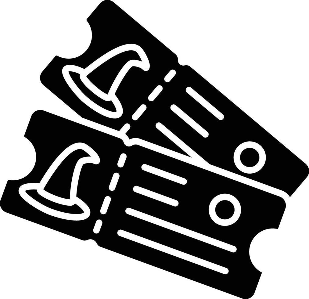 Ticket solid glyph illustration vector