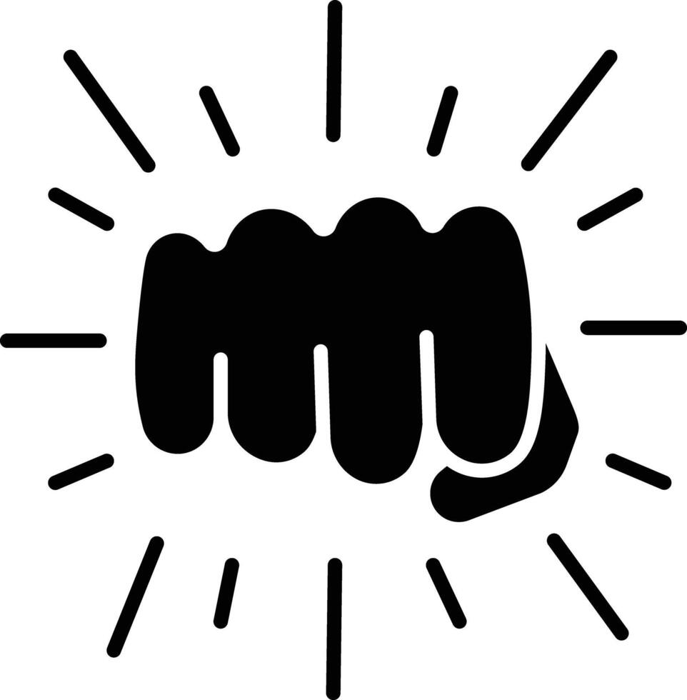 Fist solid glyph illustration vector