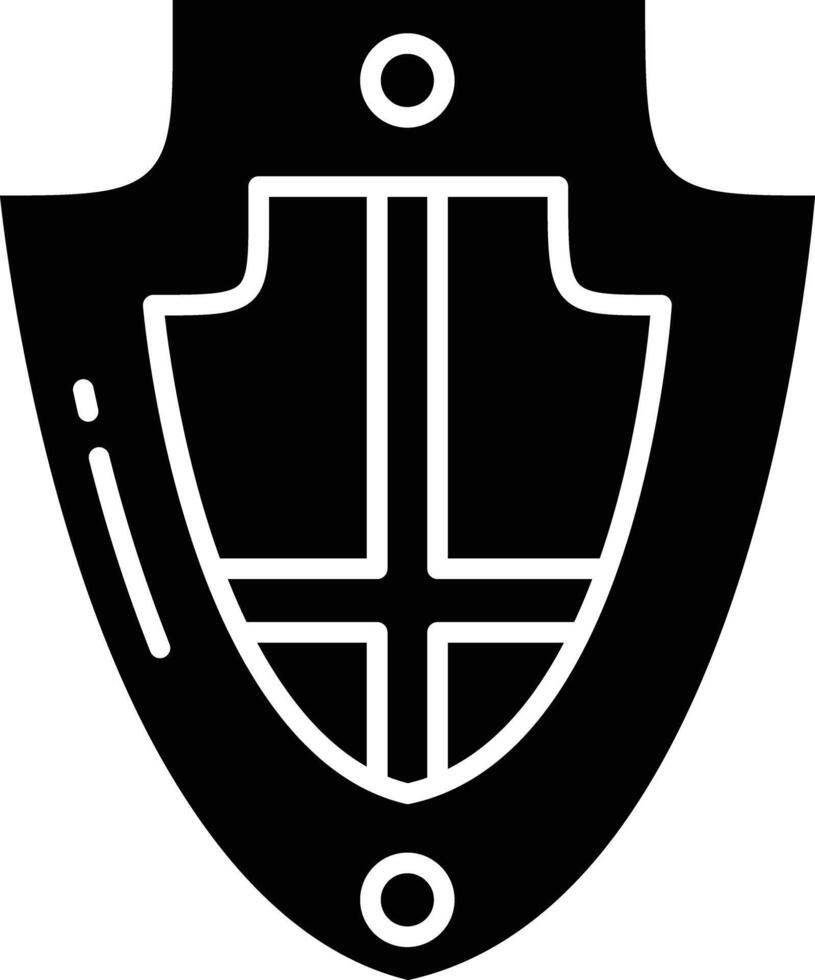 English Heater Shield solid glyph illustration vector