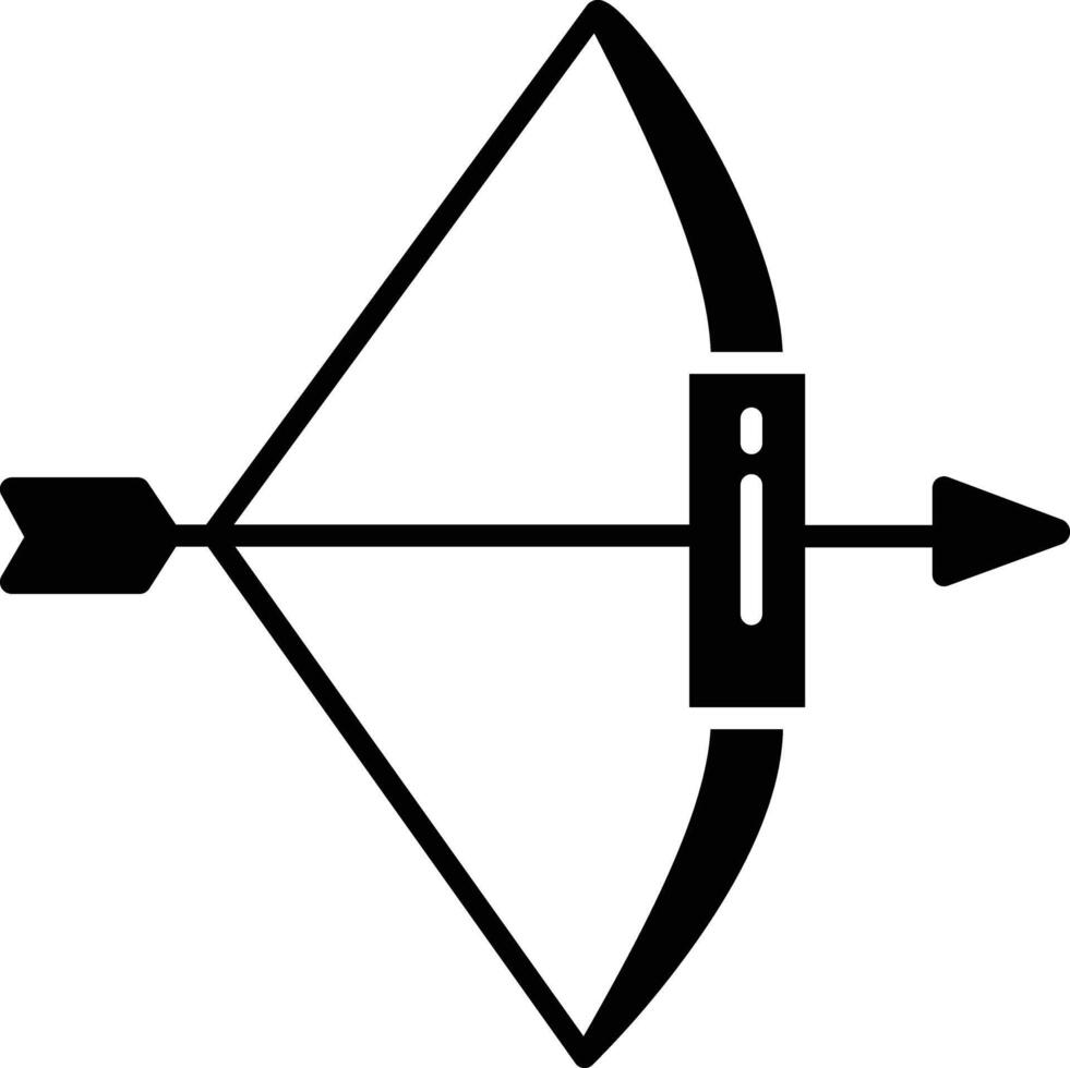 Short Bow solid glyph illustration vector