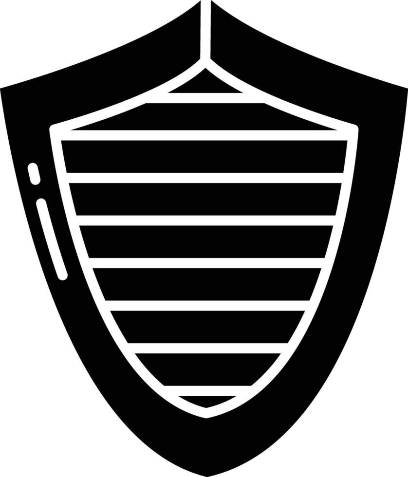 Wooden Heater Shield solid glyph illustration vector