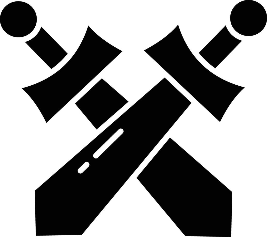 Broad Swords Crossed solid glyph illustration vector
