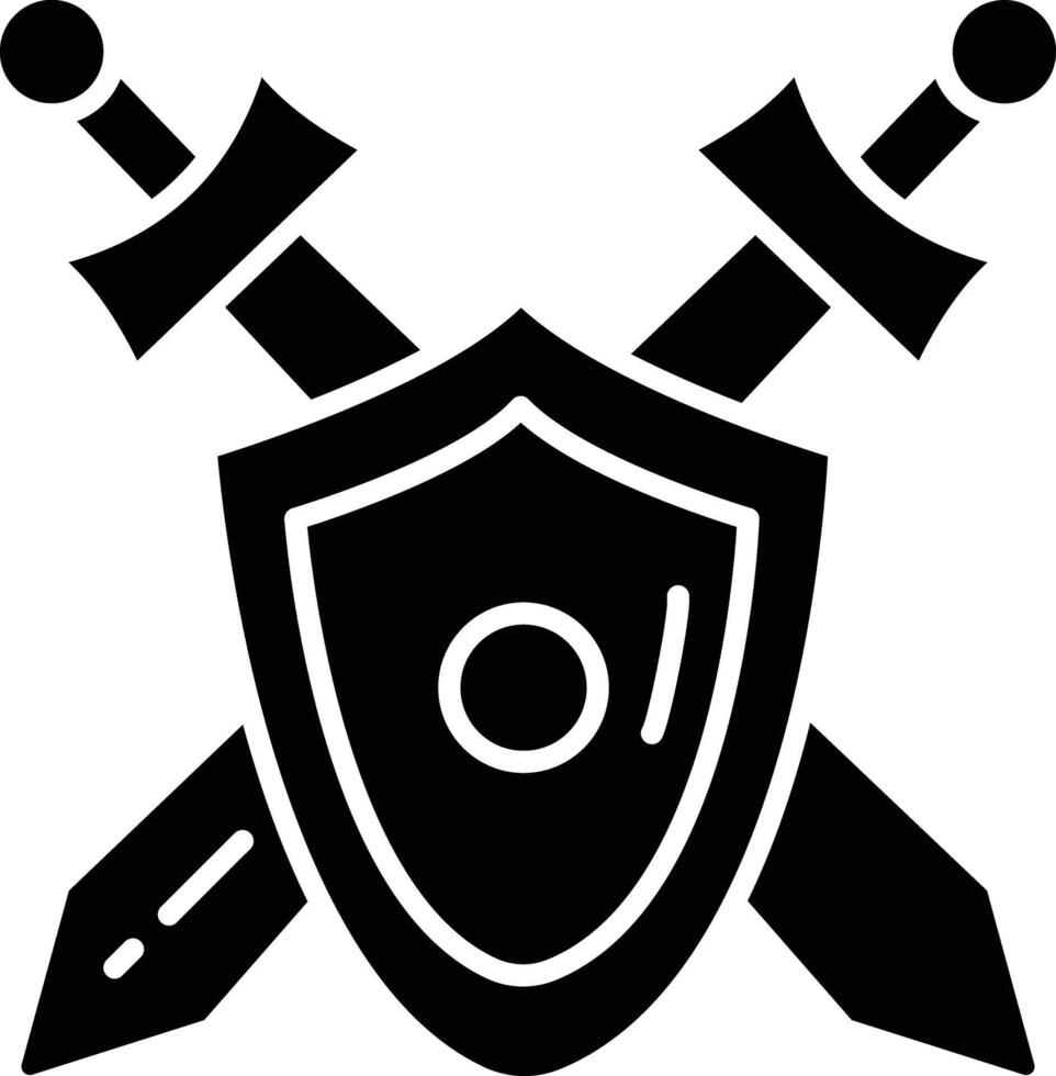 Warrior Shield solid glyph illustration vector