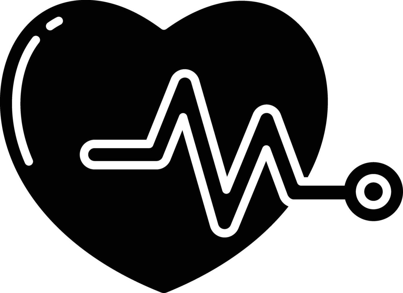 Heart Rate solid glyph illustration vector