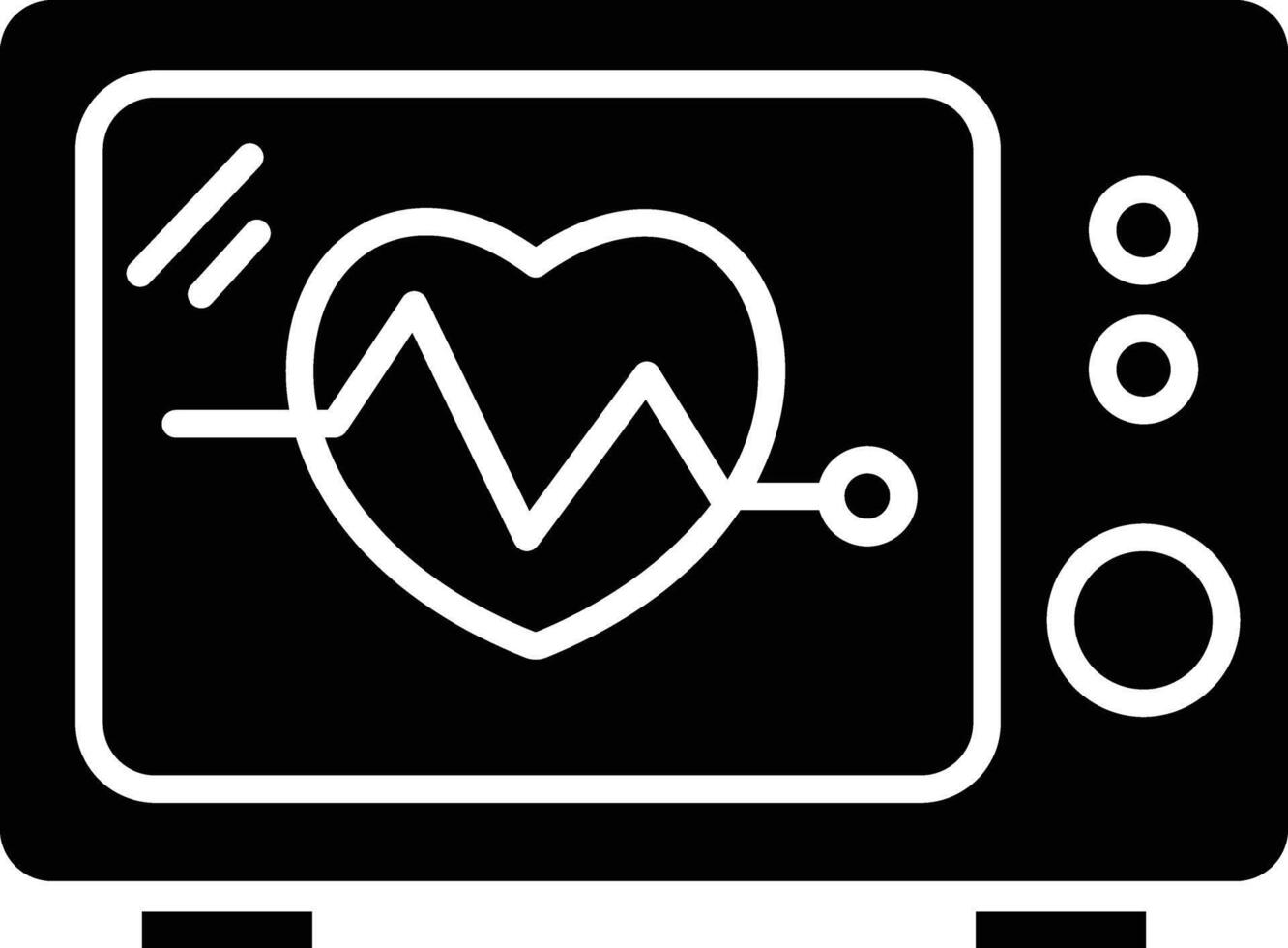 Cardiogram solid glyph illustration vector