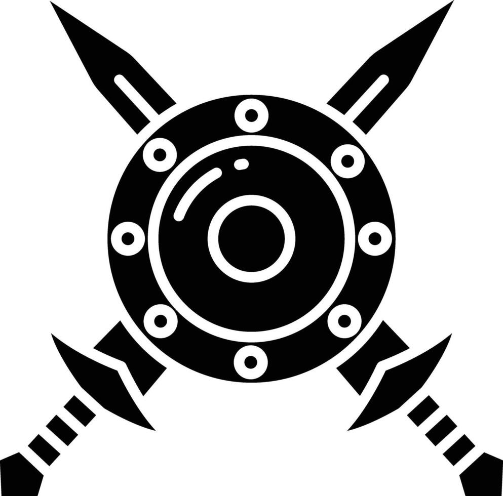 Soldier Shield solid glyph illustration vector