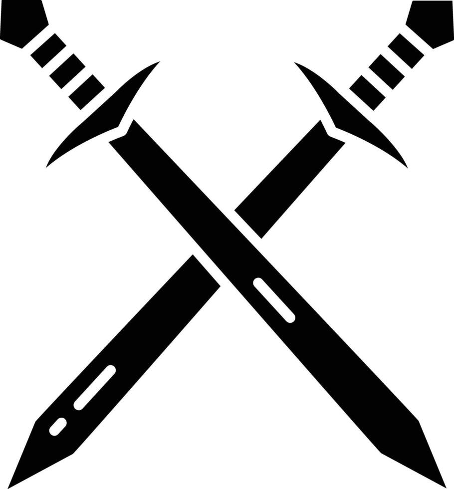 Dagger Crossed solid glyph illustration vector