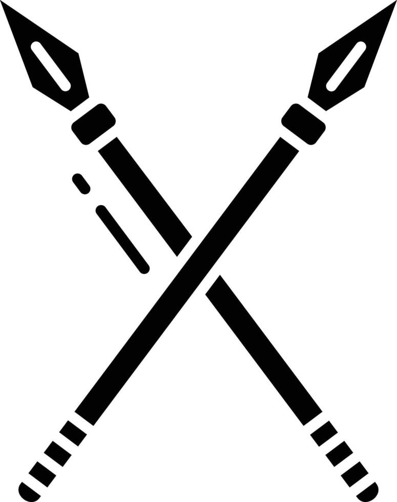 War Spears solid glyph illustration vector