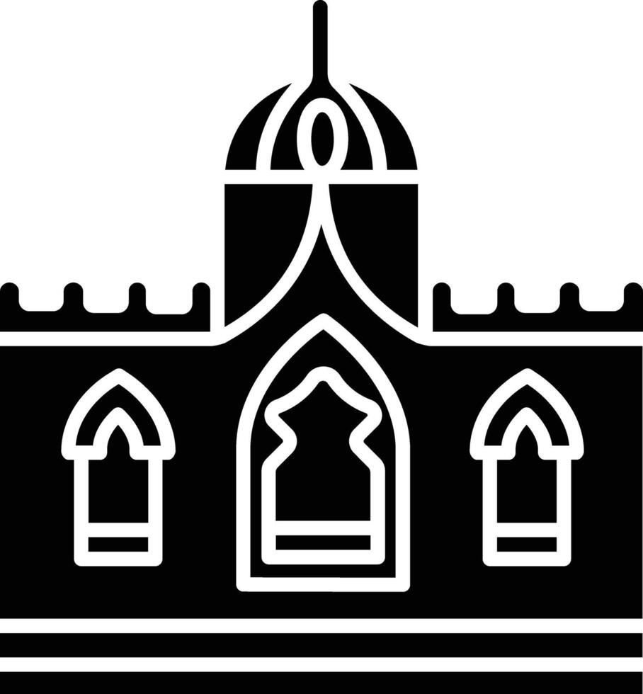 Mansion solid glyph illustration vector