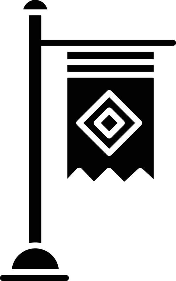 Flag post solid glyph illustration vector
