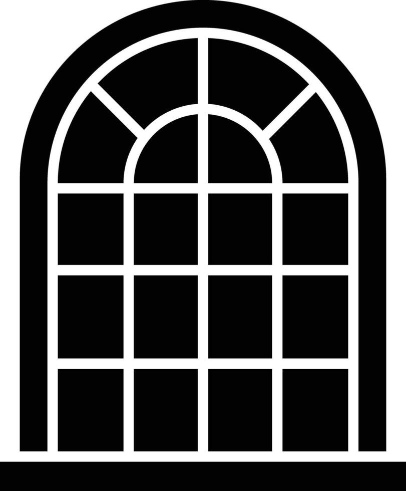 Palace door solid glyph illustration vector