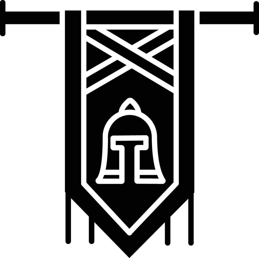 Knight flag solid glyph illustration vector