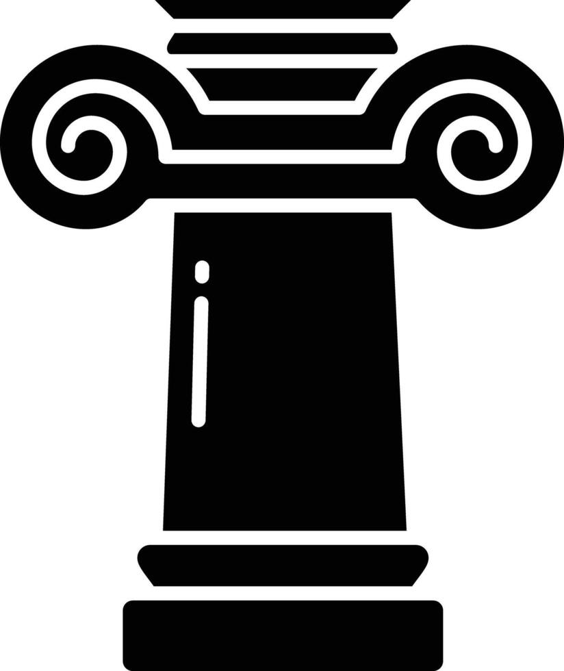Ionic greek pillar solid glyph illustration vector