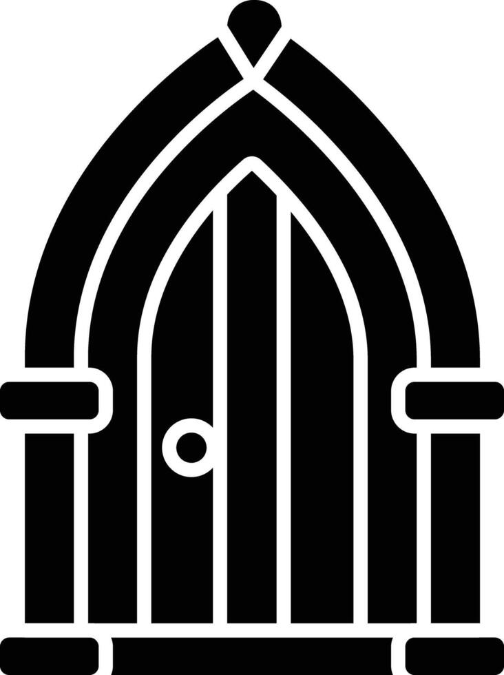 Castle door solid glyph illustration vector