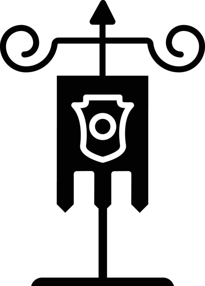 Flag post solid glyph illustration vector