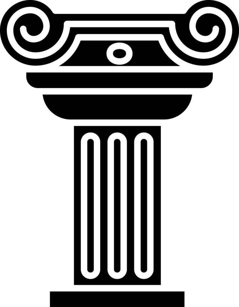Corinthian short pillar solid glyph illustration vector