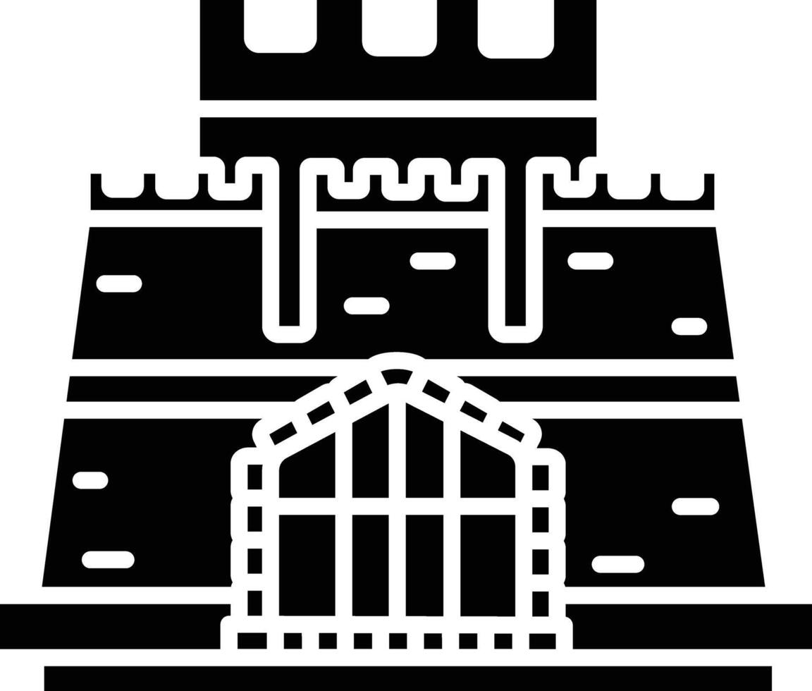 Fort solid glyph illustration vector