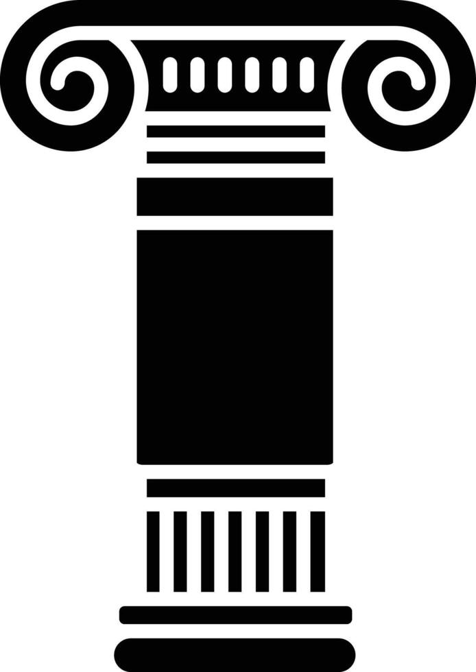 Ionic pillar solid glyph illustration vector