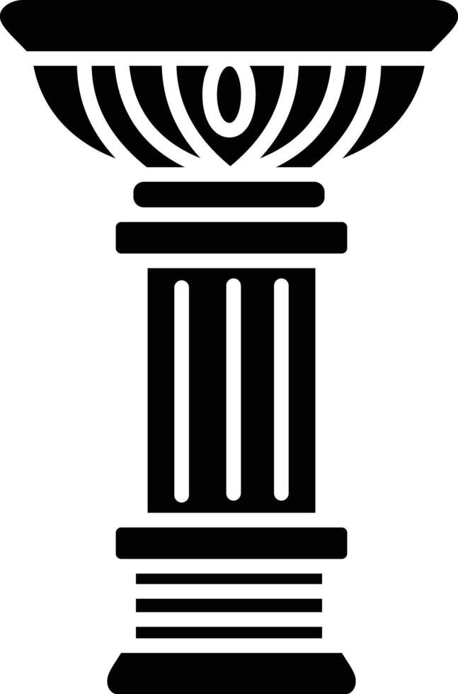 Lotus greek pillar solid glyph illustration vector