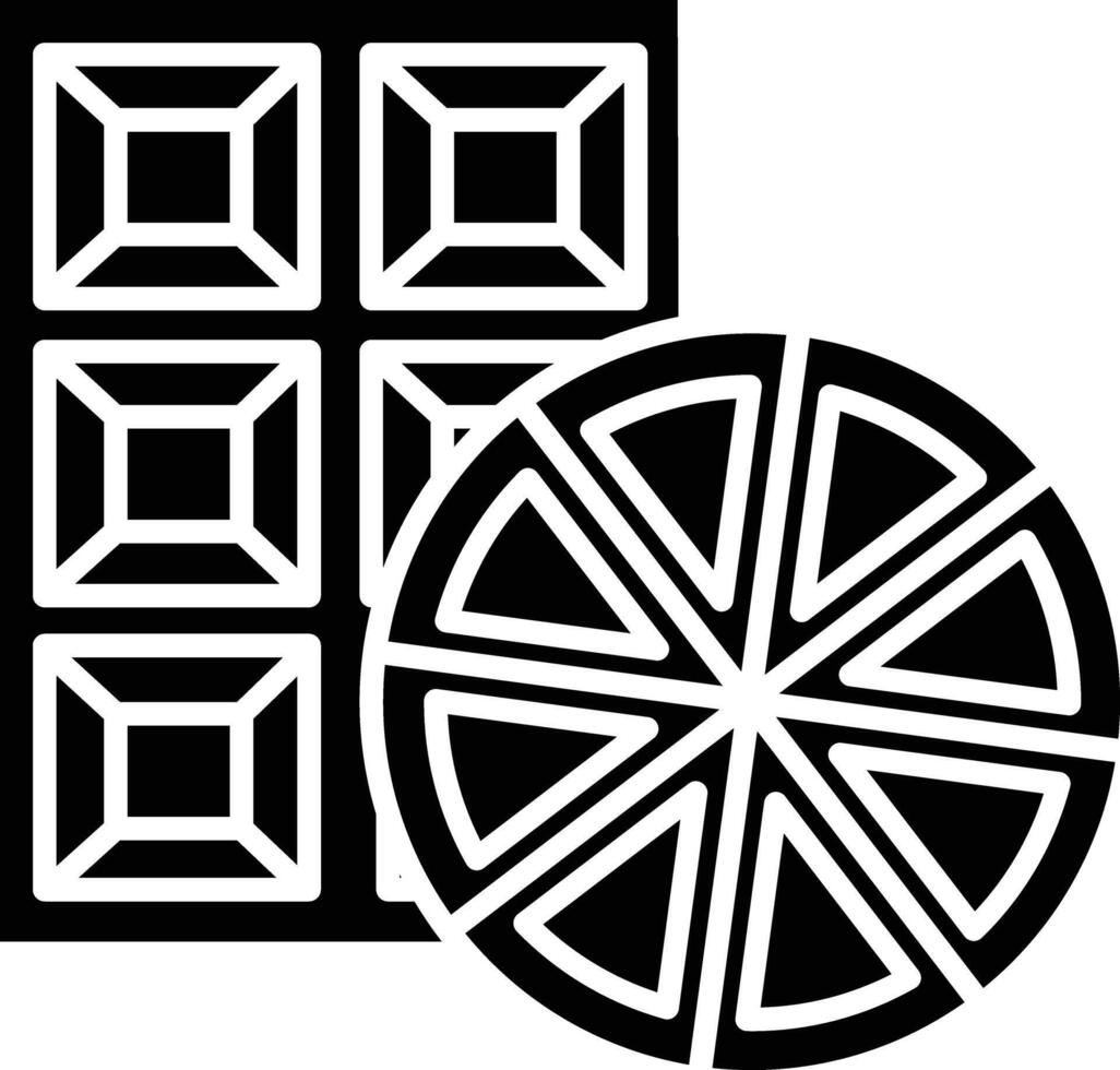 Mozzarella cheese solid glyph illustration vector