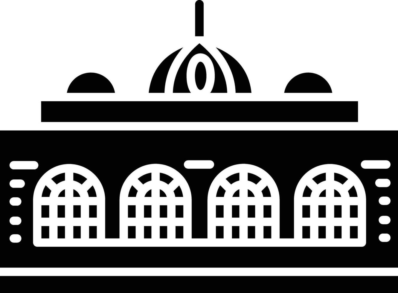 Mosque solid glyph illustration vector