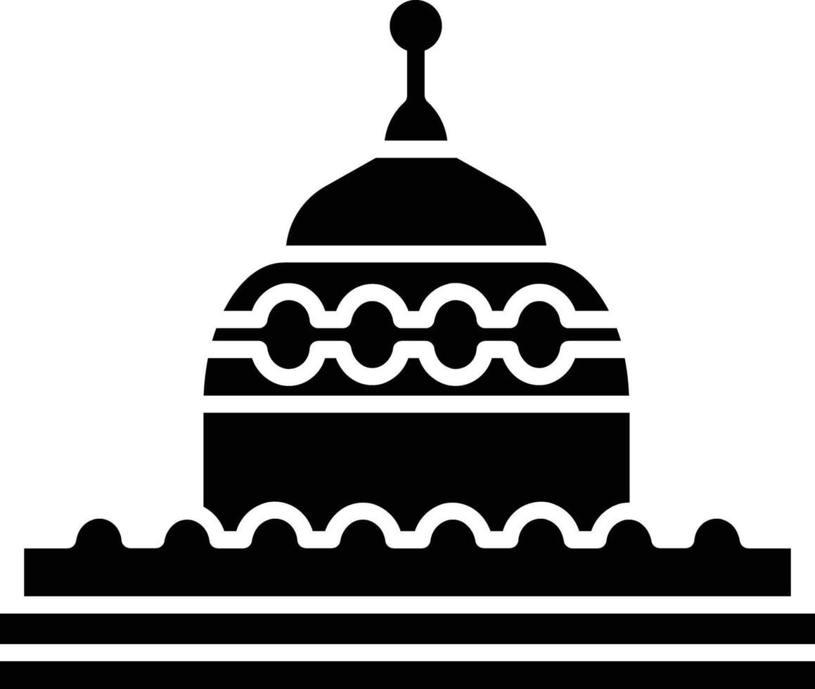 Palace stupa solid glyph illustration vector