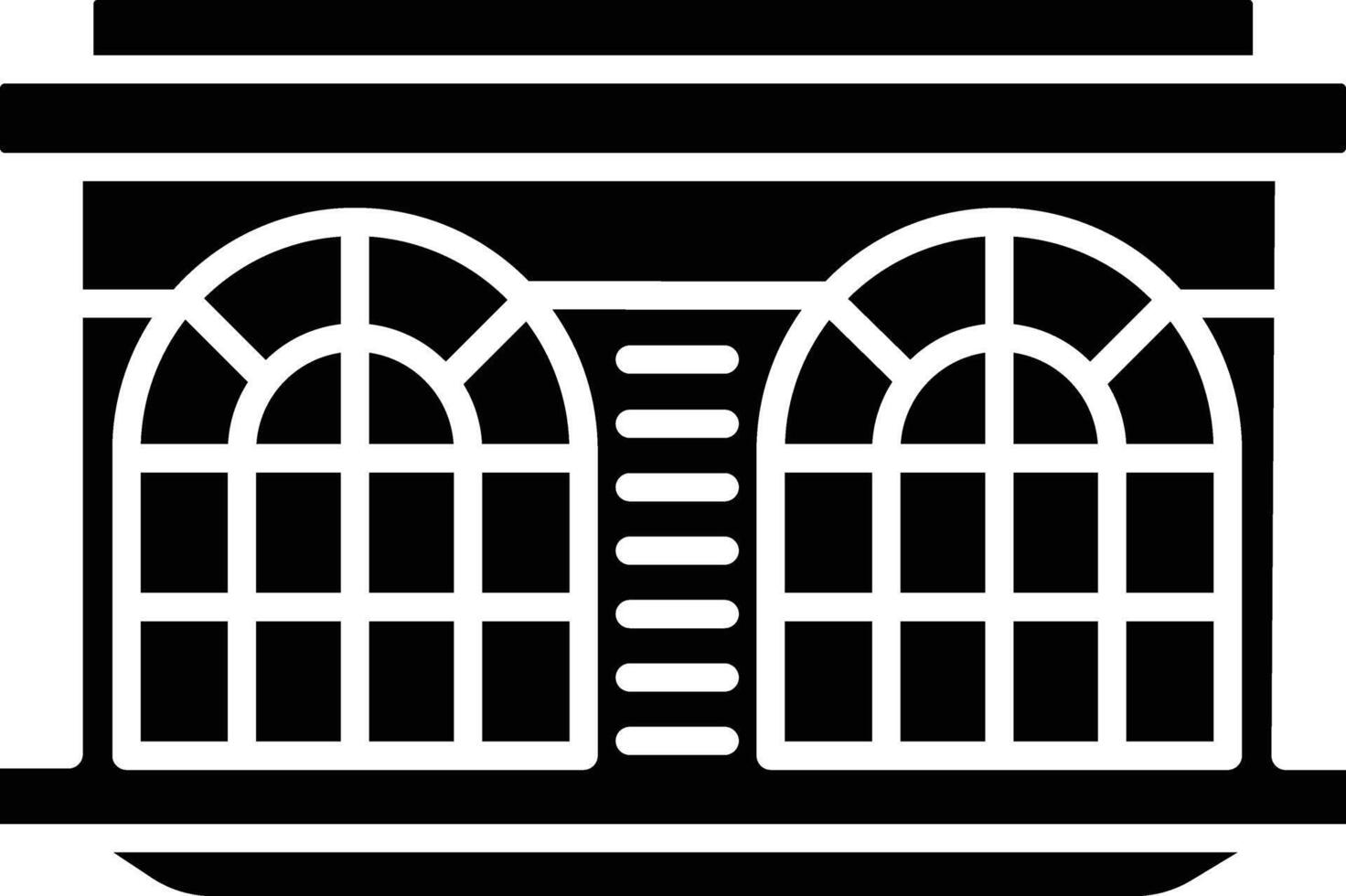 Rounded window solid glyph illustration vector