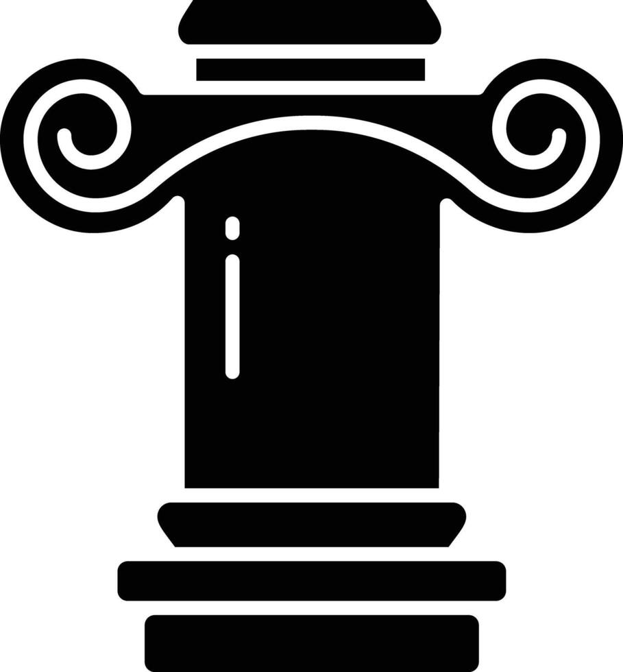 Ionic greek pillar solid glyph illustration vector