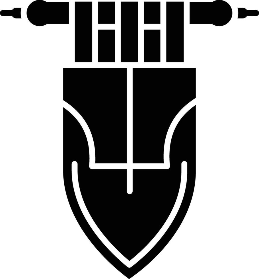 Soldier flag solid glyph illustration vector