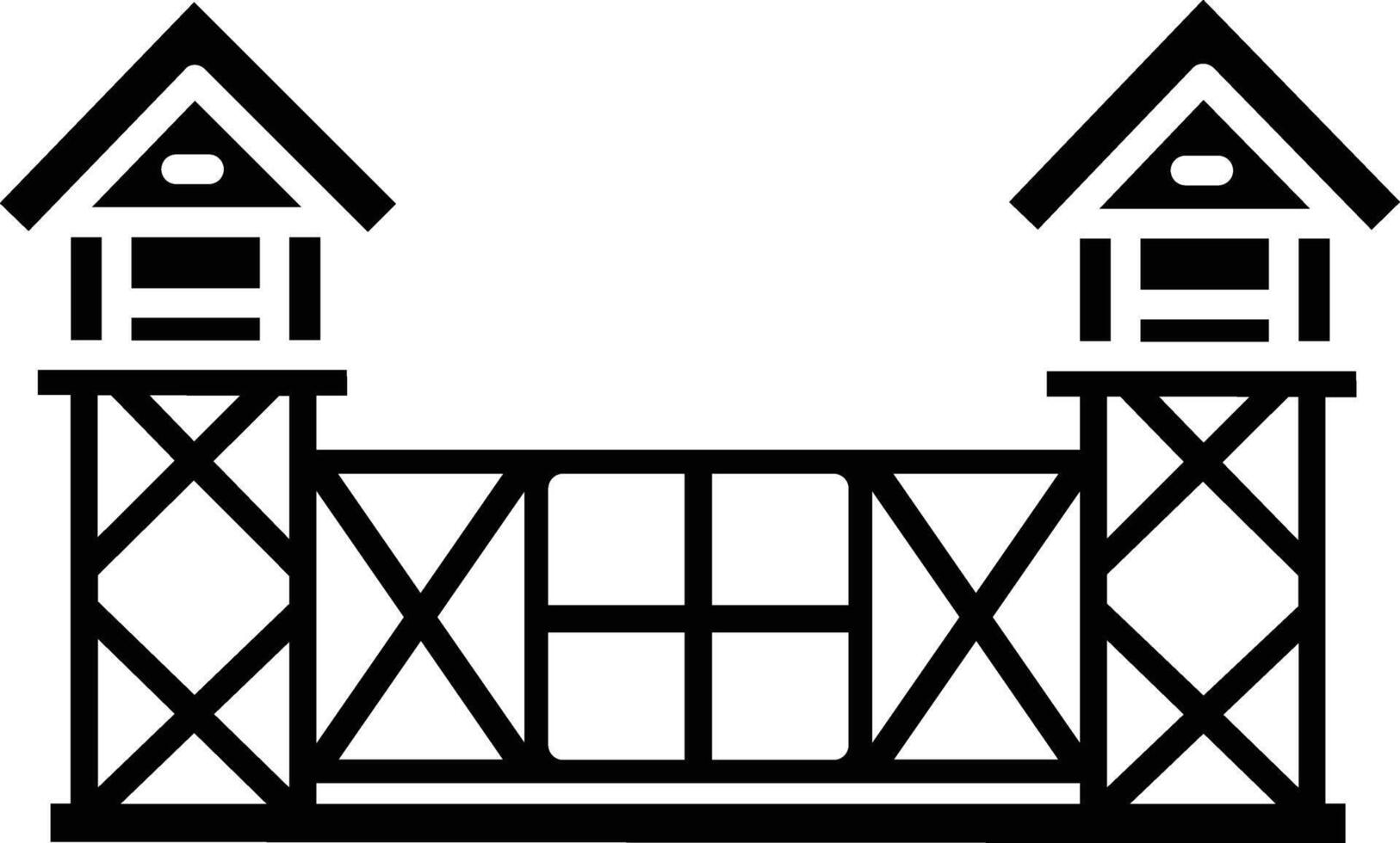 Watch tower wall solid glyph illustration vector