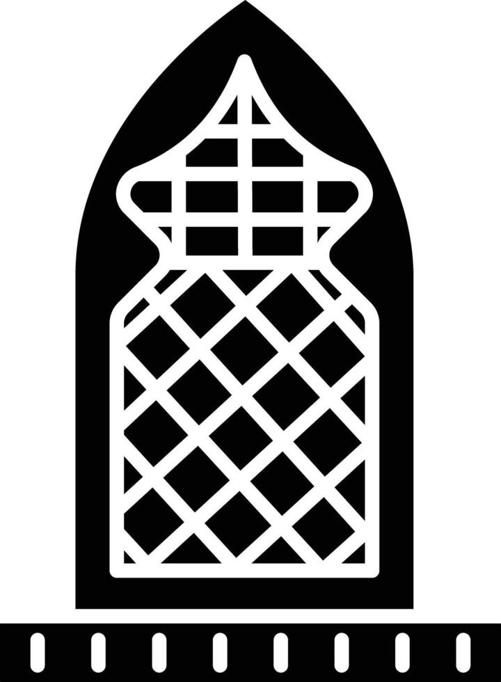 Temple window solid glyph illustration vector