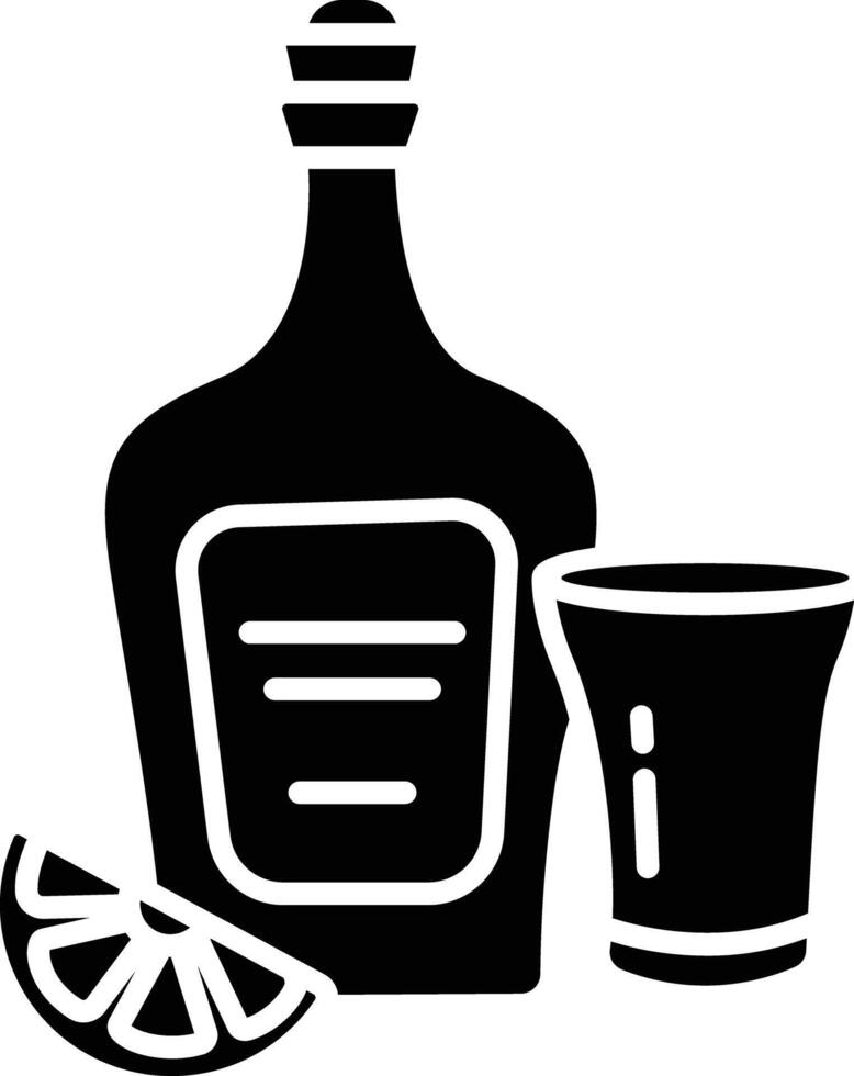 Tequila drinks solid glyph illustration vector
