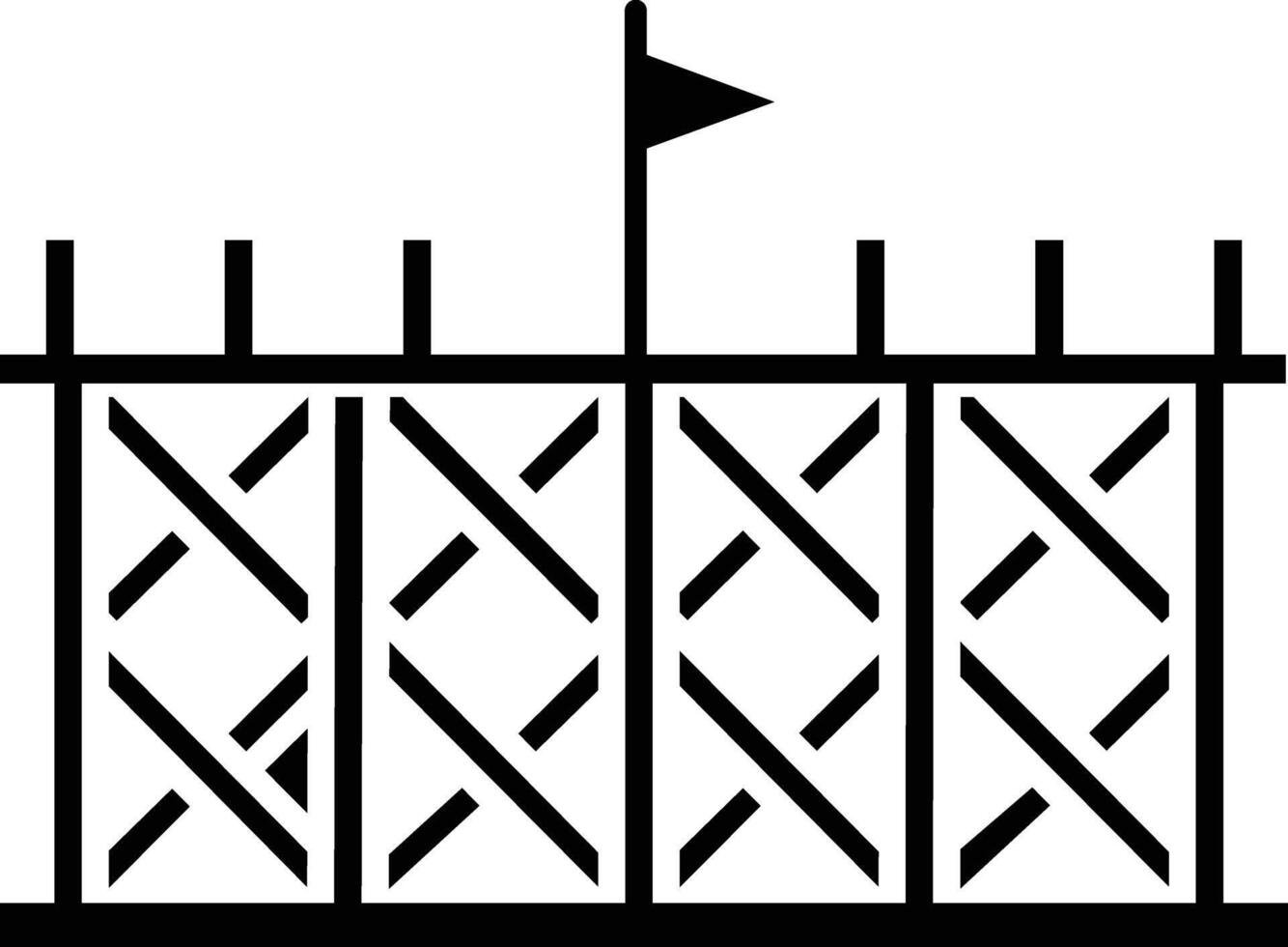 Wood wall solid glyph illustration vector
