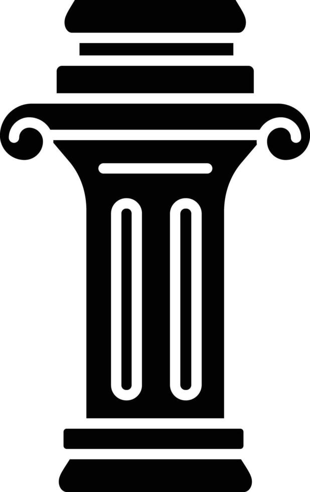 Corinthian pillar solid glyph illustration vector