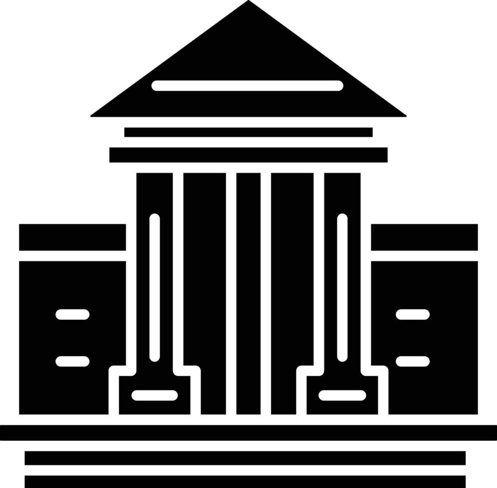 Government building solid glyph illustration vector