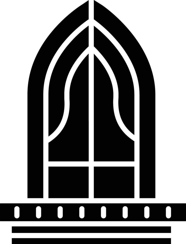Palace door solid glyph illustration vector