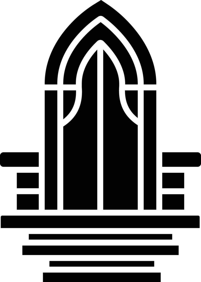 Temple door solid glyph illustration vector