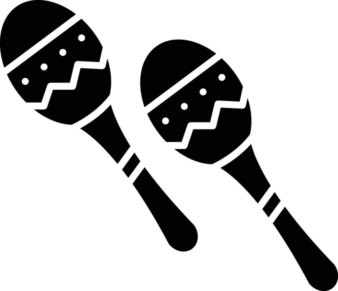 Maracas solid glyph illustration vector