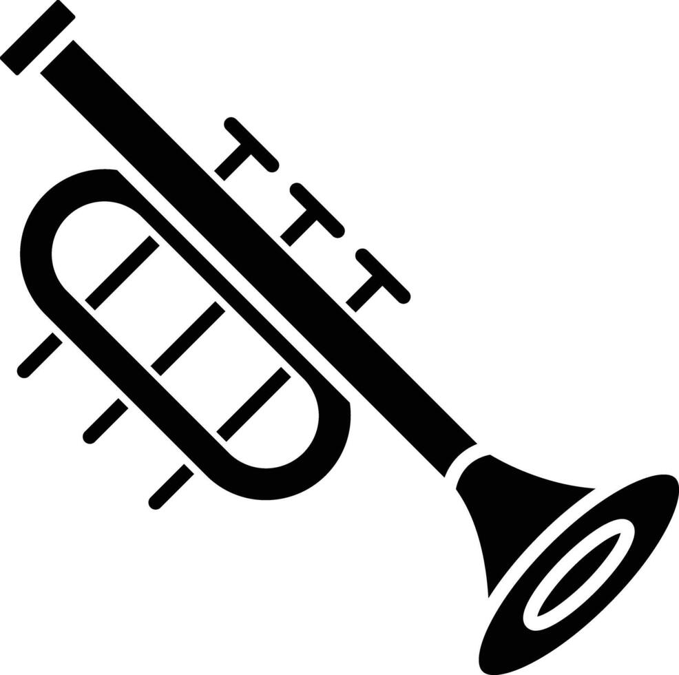 Trumpet solid glyph illustration vector