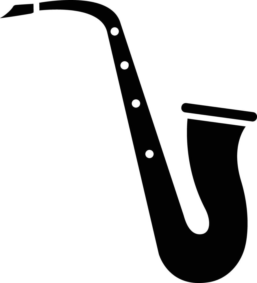 saxophone solid glyph illustration vector