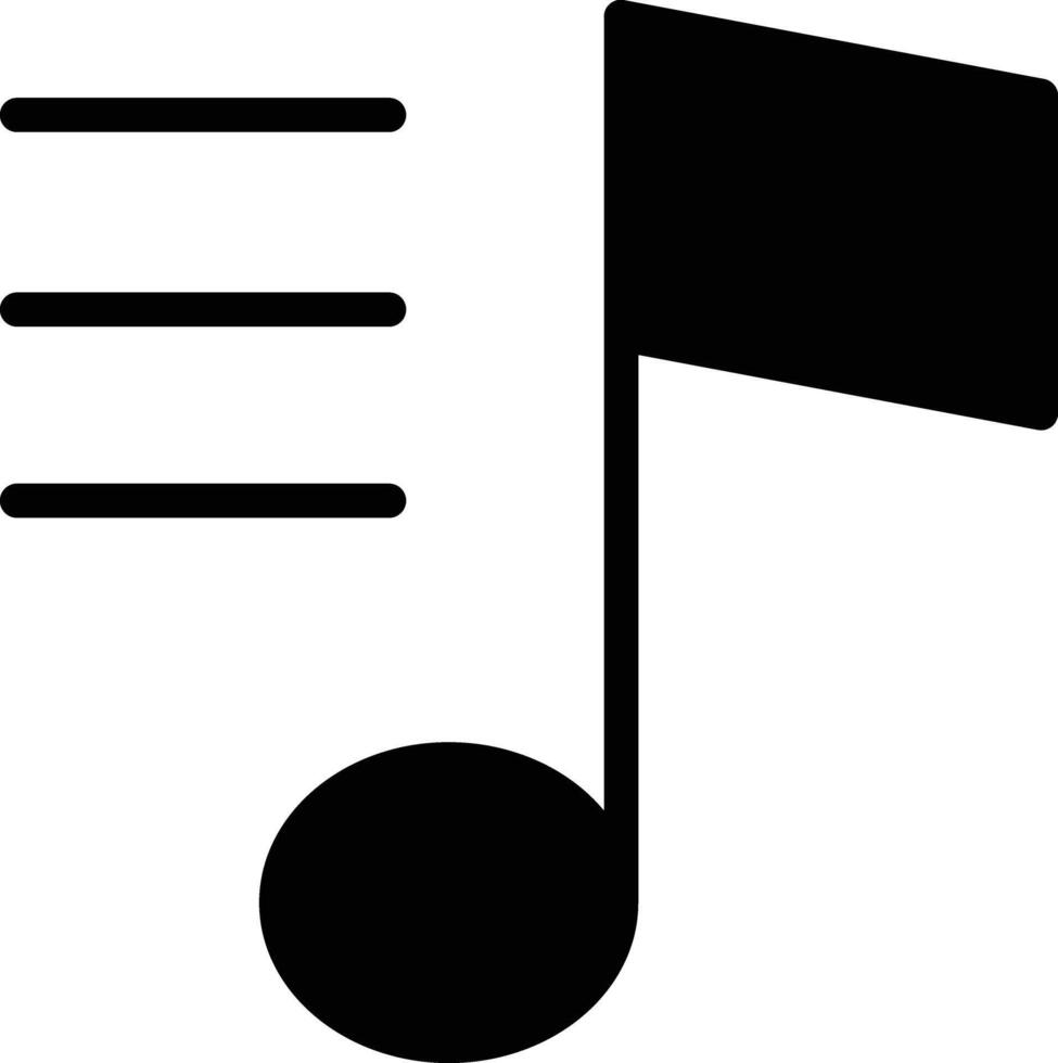 Music notes solid glyph illustration vector
