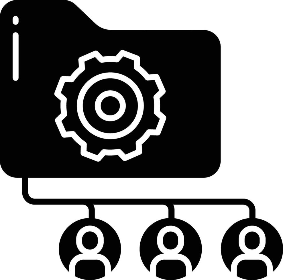 Shared Folder solid glyph illustration vector
