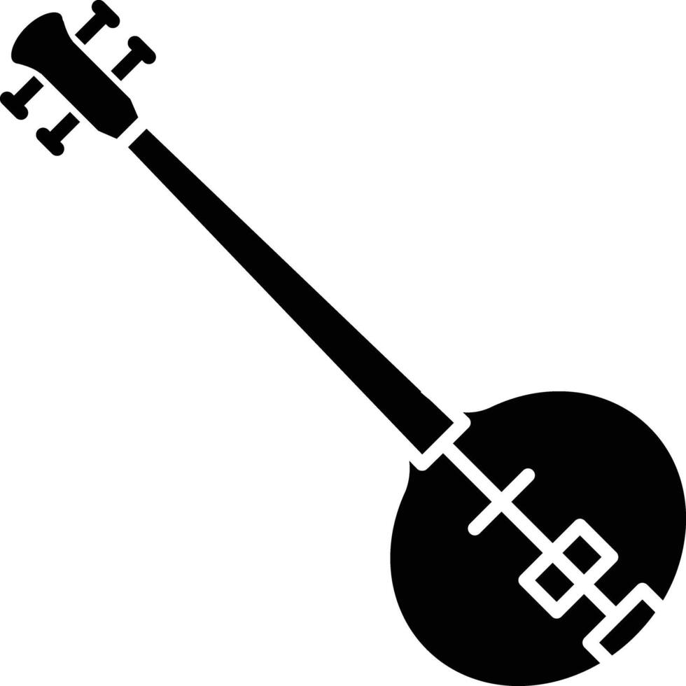 Sitar solid glyph illustration vector