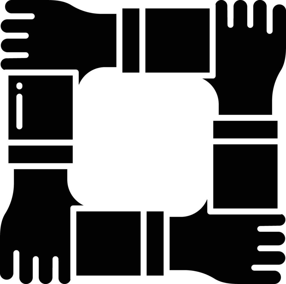 Teamwork solid glyph illustration vector