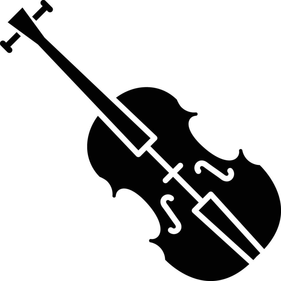 Violin solid glyph illustration vector