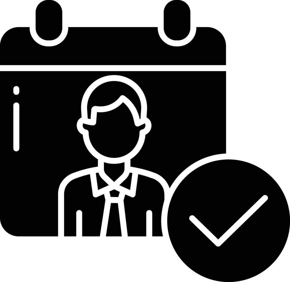 Date man solid glyph illustration vector