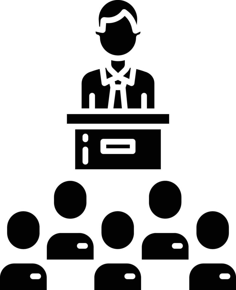 Conference solid glyph illustration vector