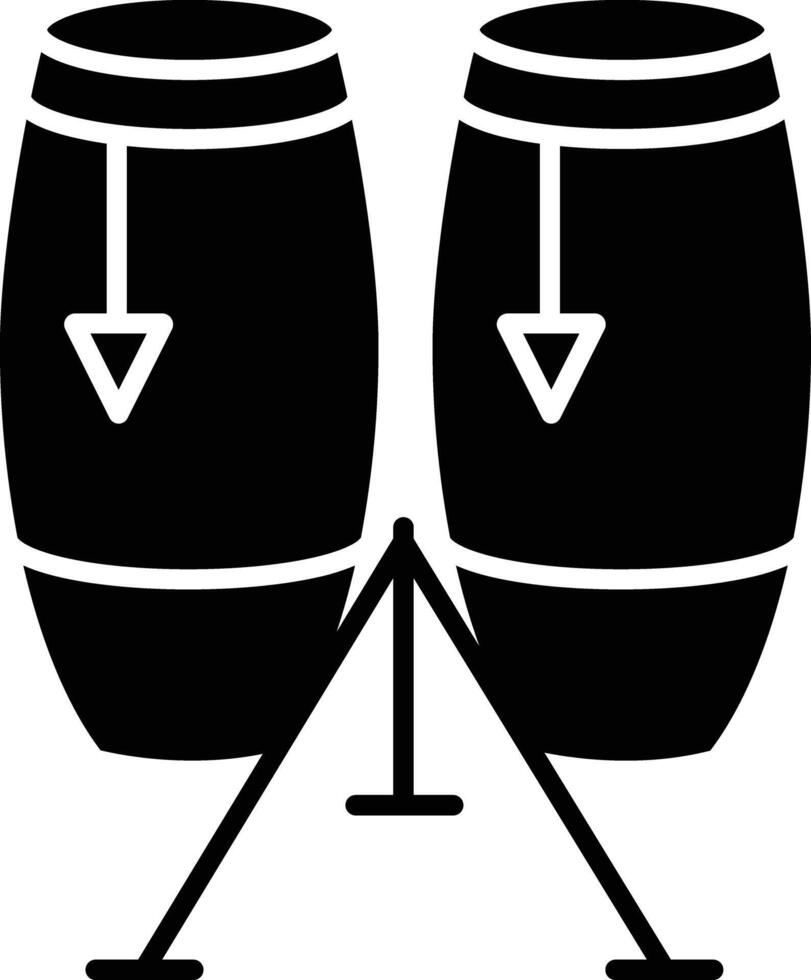 Conga solid glyph illustration vector