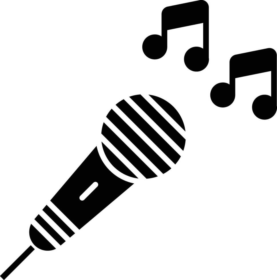 Mic solid glyph illustration vector